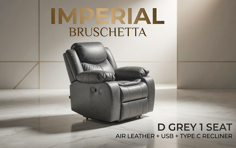 Bruschetta Single-Seater Armchair Recliner (Dark Grey) — dark-grey